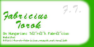 fabricius torok business card